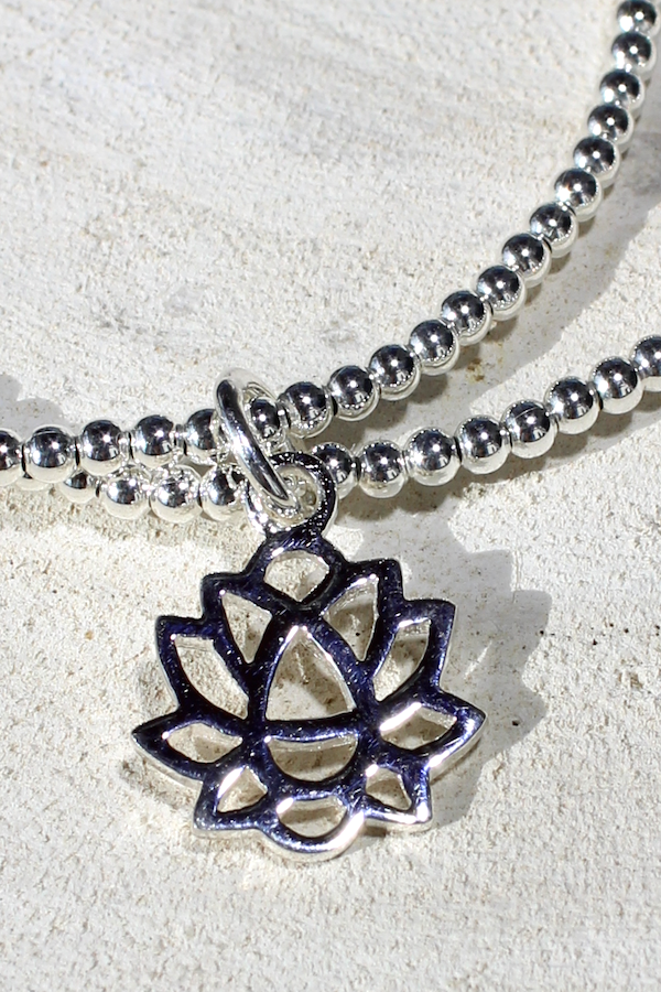 Lotus Flower Charm Bracelet