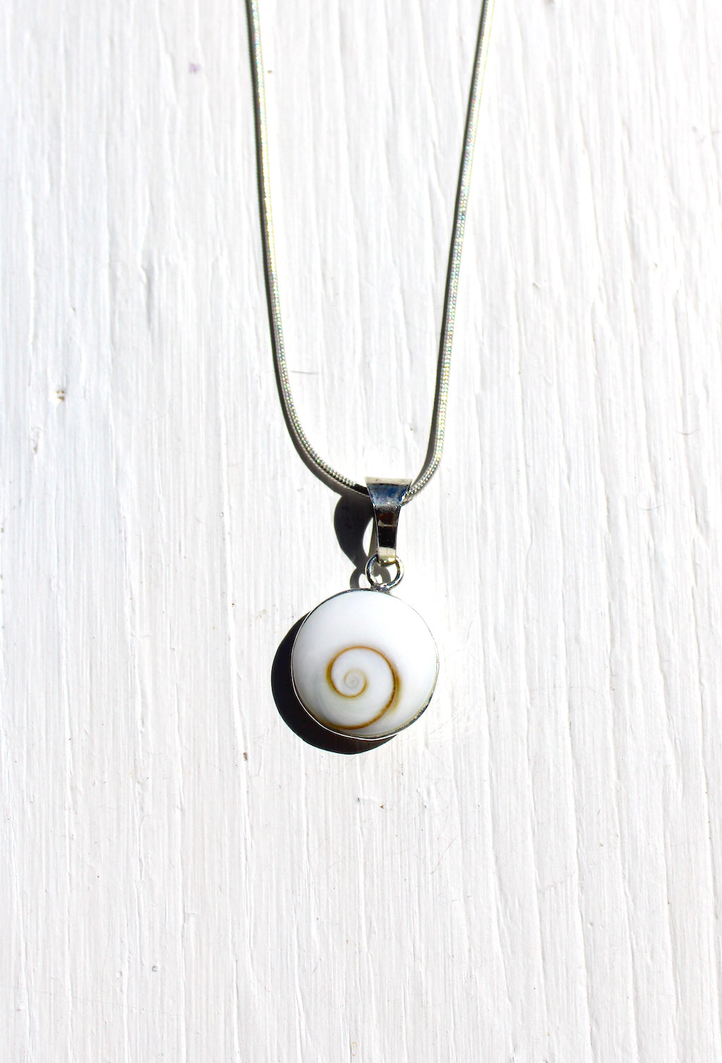 Shiva Eye Shell & OM Reversible Pendant | Necklace