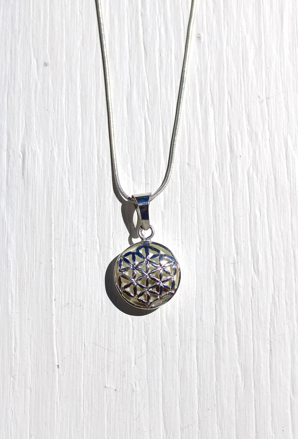 Shiva Eye Shell &  Flower of Life Reversible Pendant | Necklace