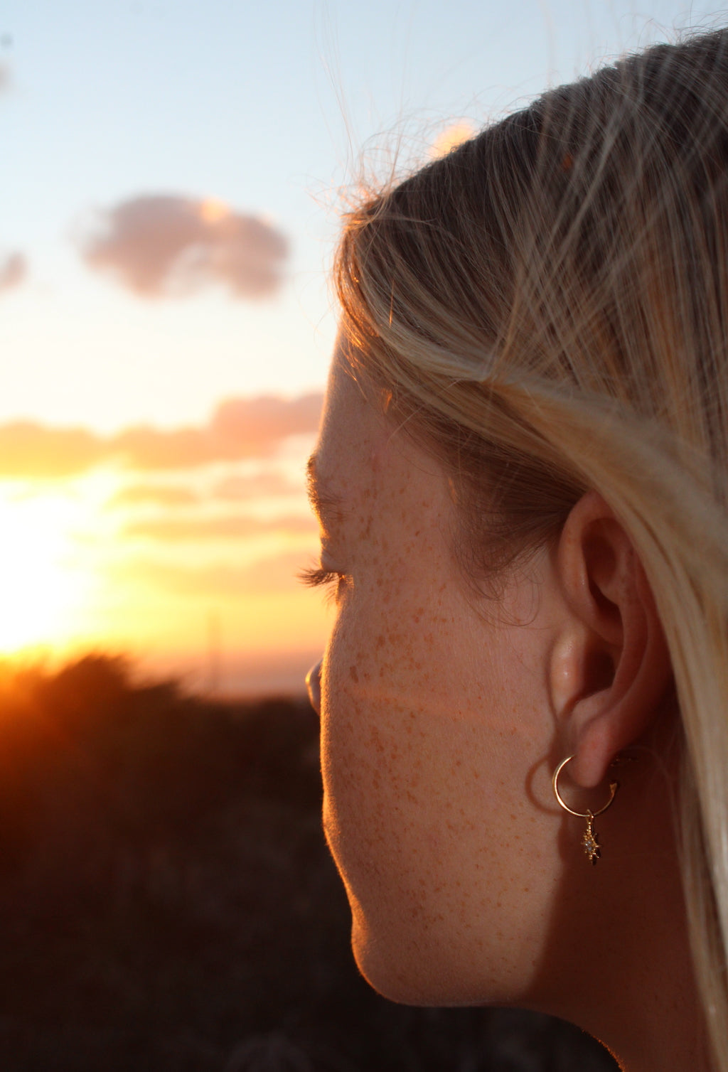 Celestial ~ Crystal Star Burst Hoop Earrings