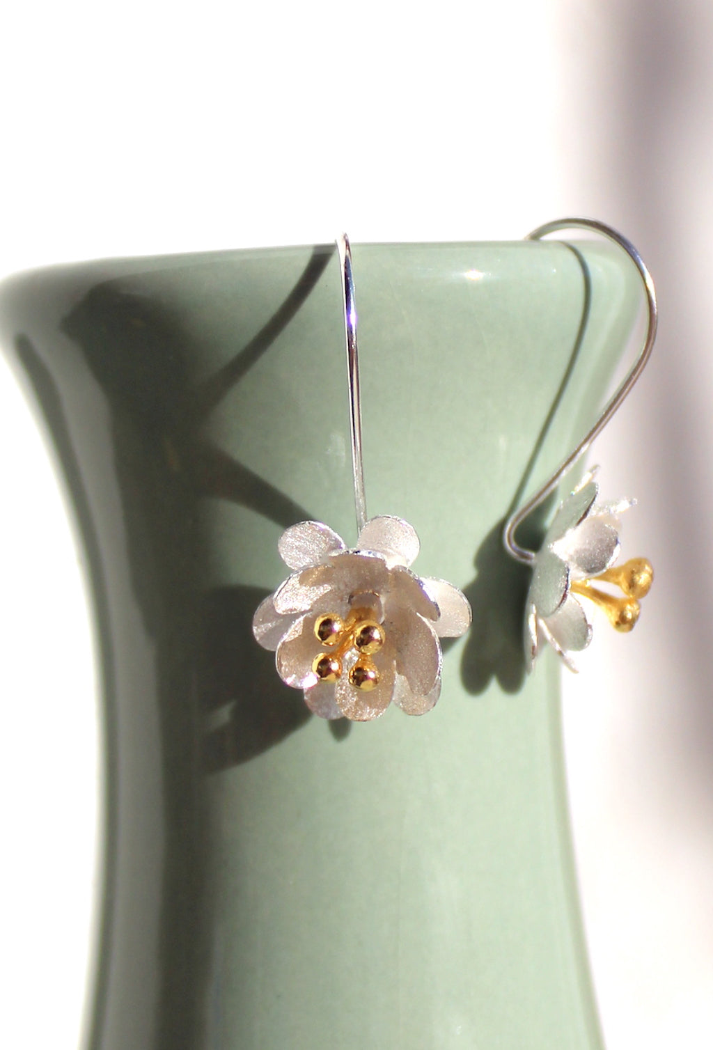 Dahlia Flower Drop Earrings